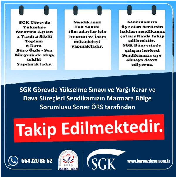 Sendika SGK Dava Süreçlerinin Takibi
